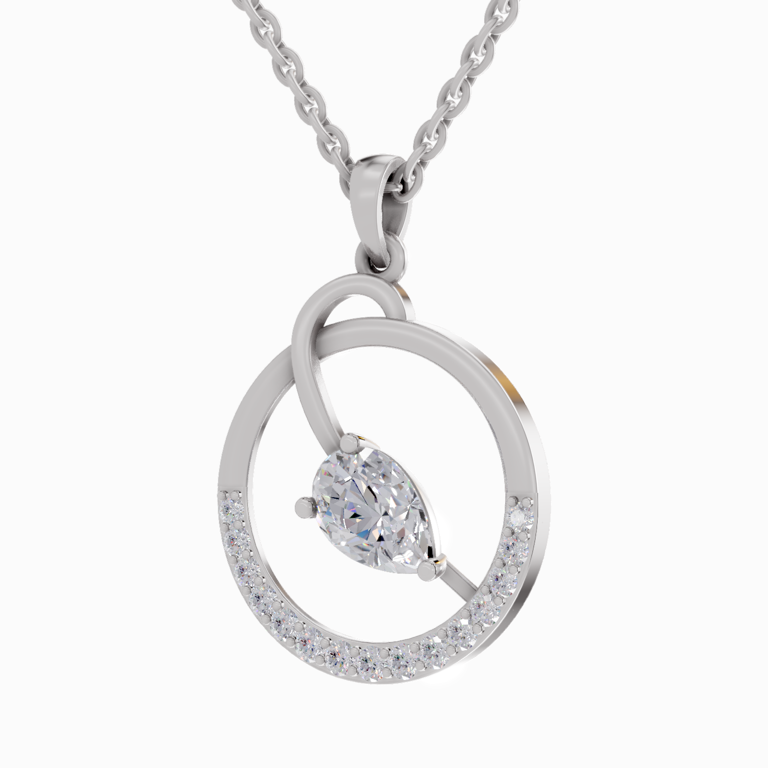 1.31 Carat Pear Shaped 14K - White Gold