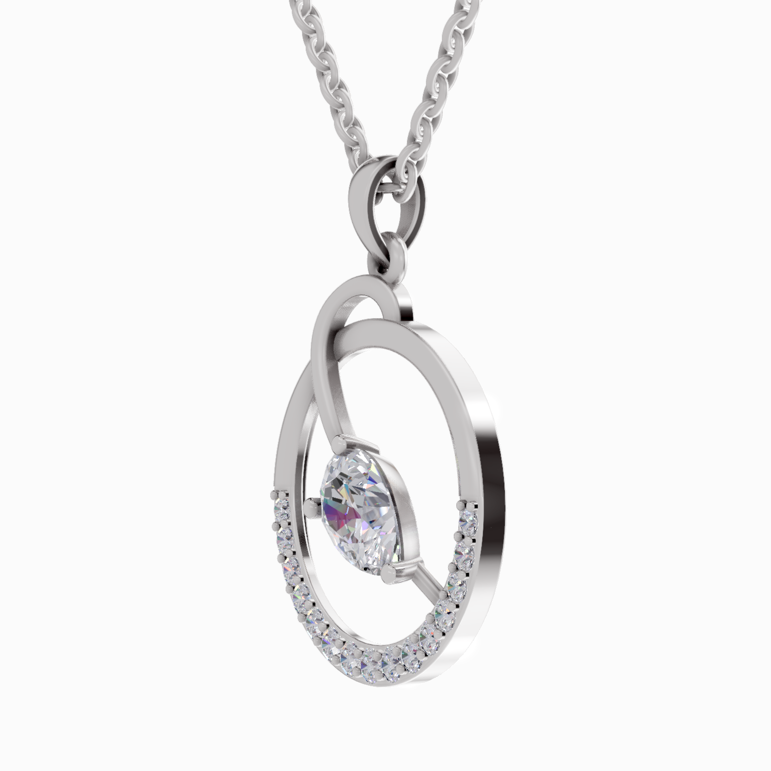 1.31 Carat Pear Shaped 14K - White Gold