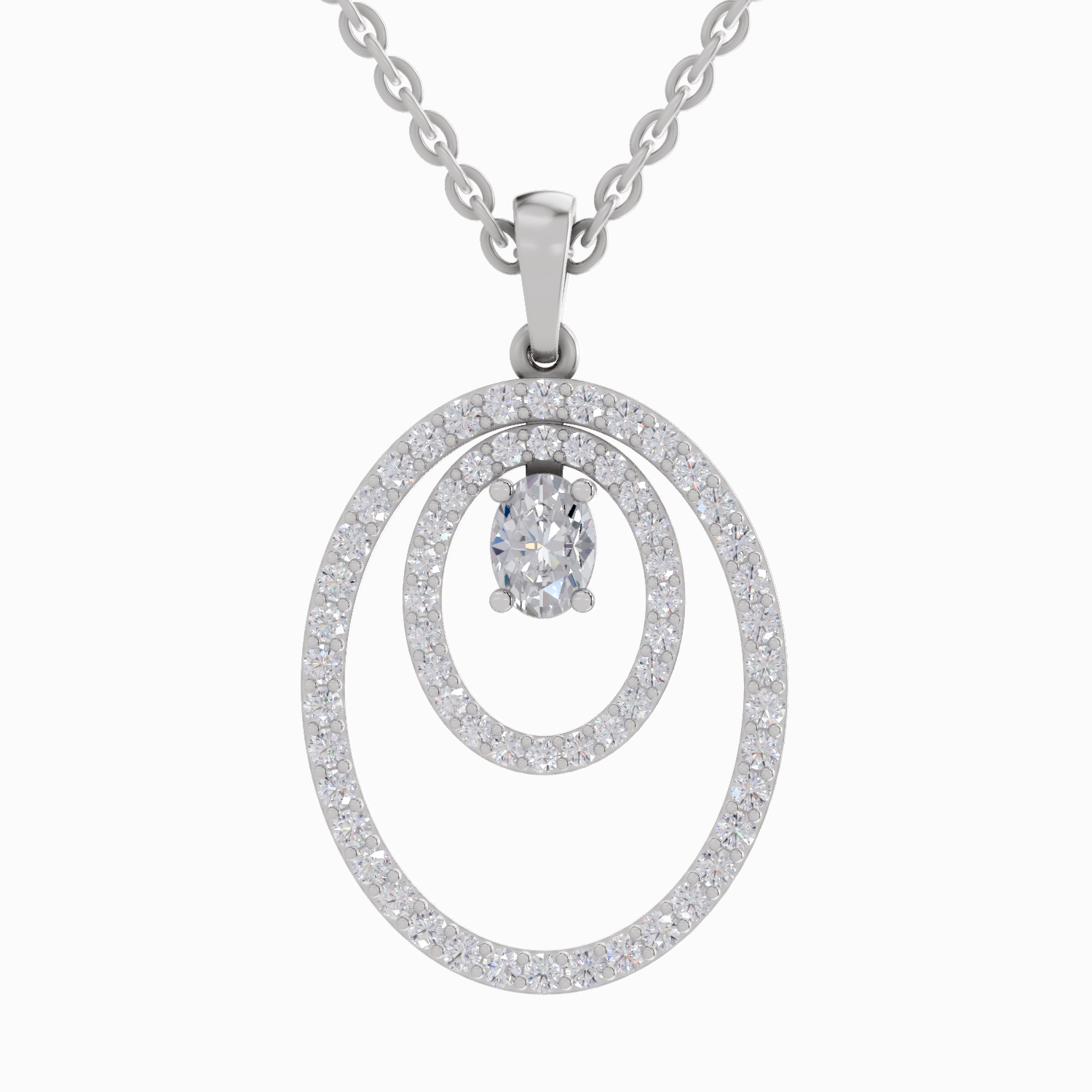 1.17 Carat Oval Shaped 14K - White Gold