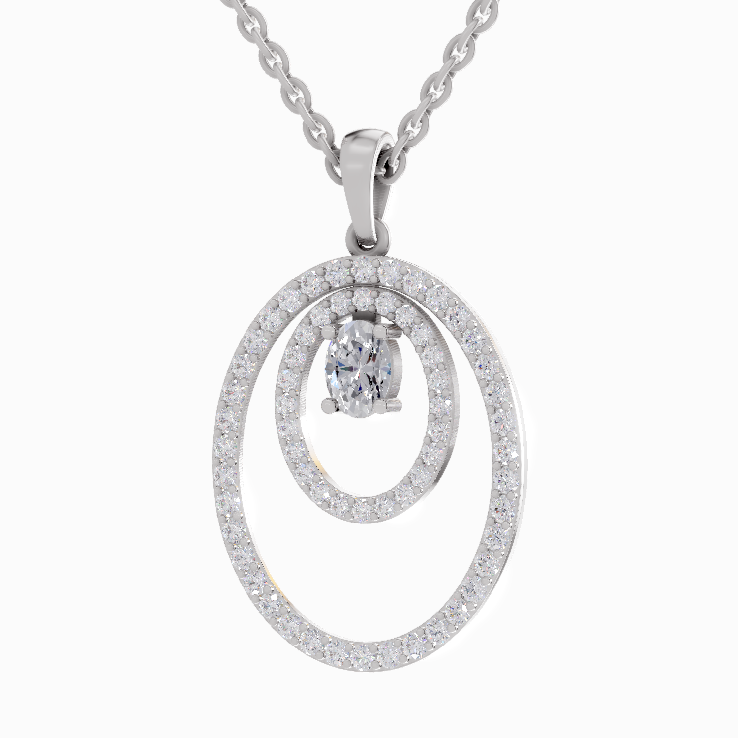 1.17 Carat Oval Shaped 14K - White Gold
