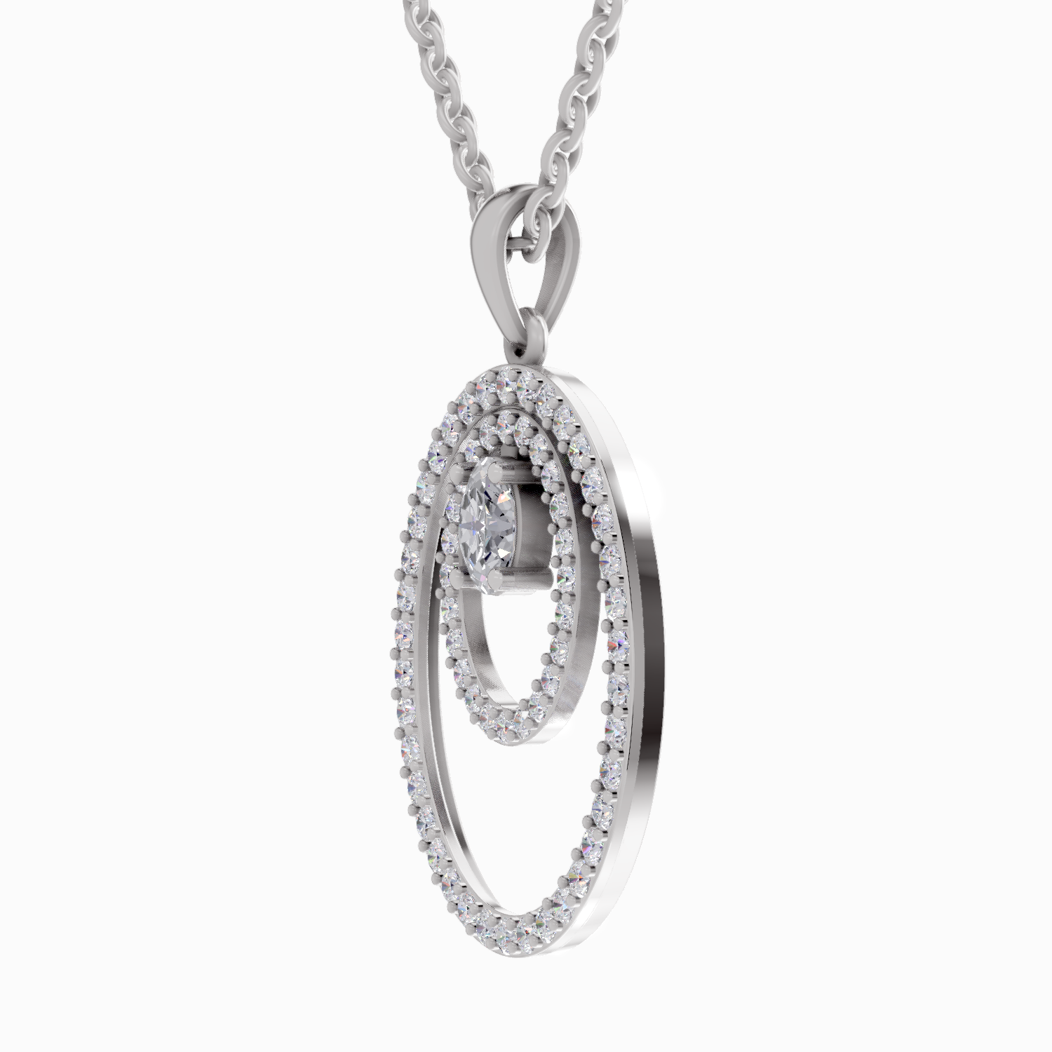 1.17 Carat Oval Shaped 14K - White Gold