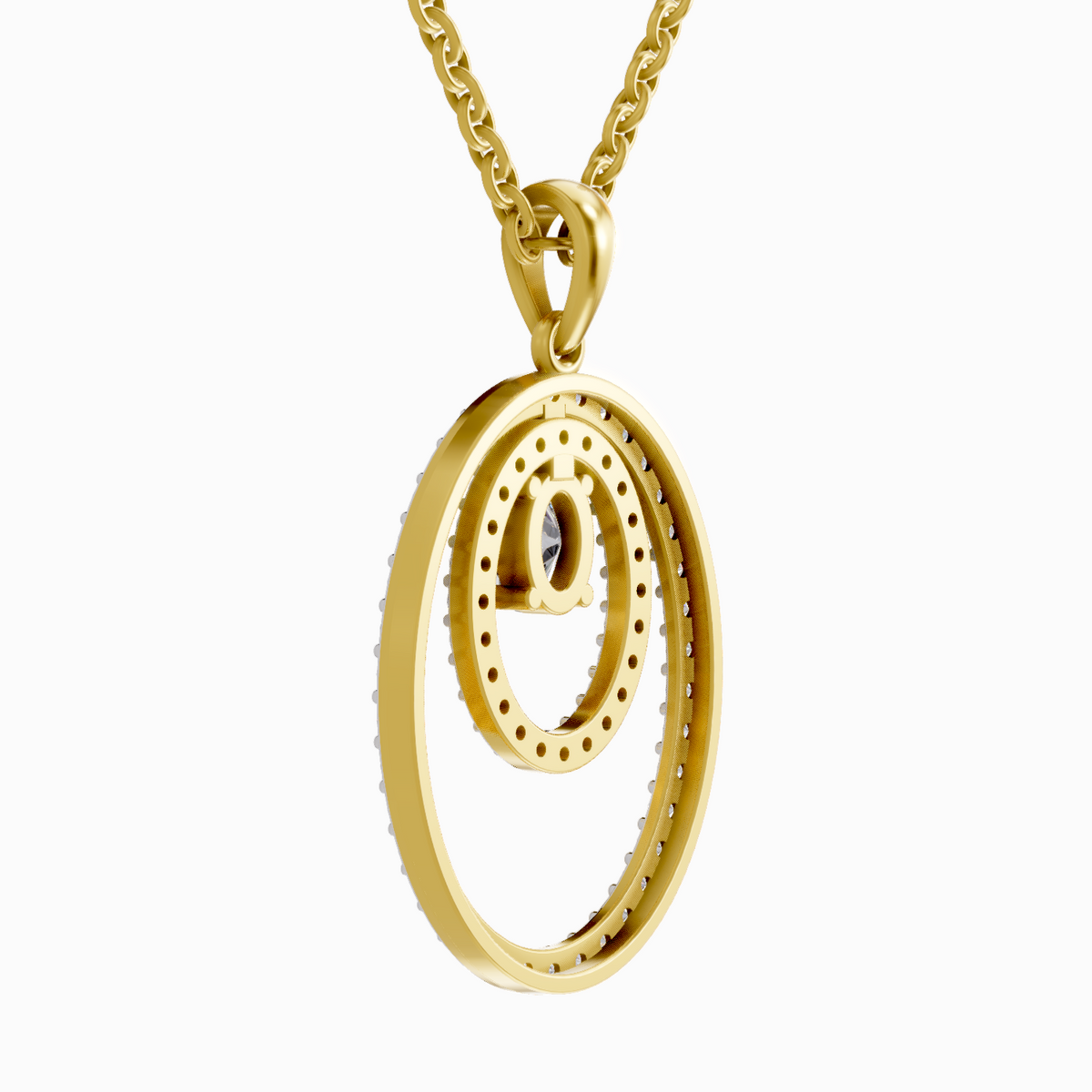 Gleaming Oval Diamond Pendant
