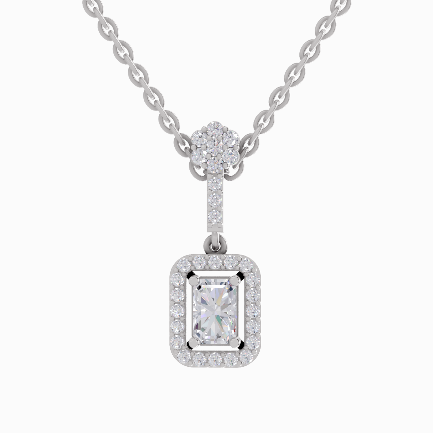 1.03 Carat Emerald Shaped 14K - White Gold