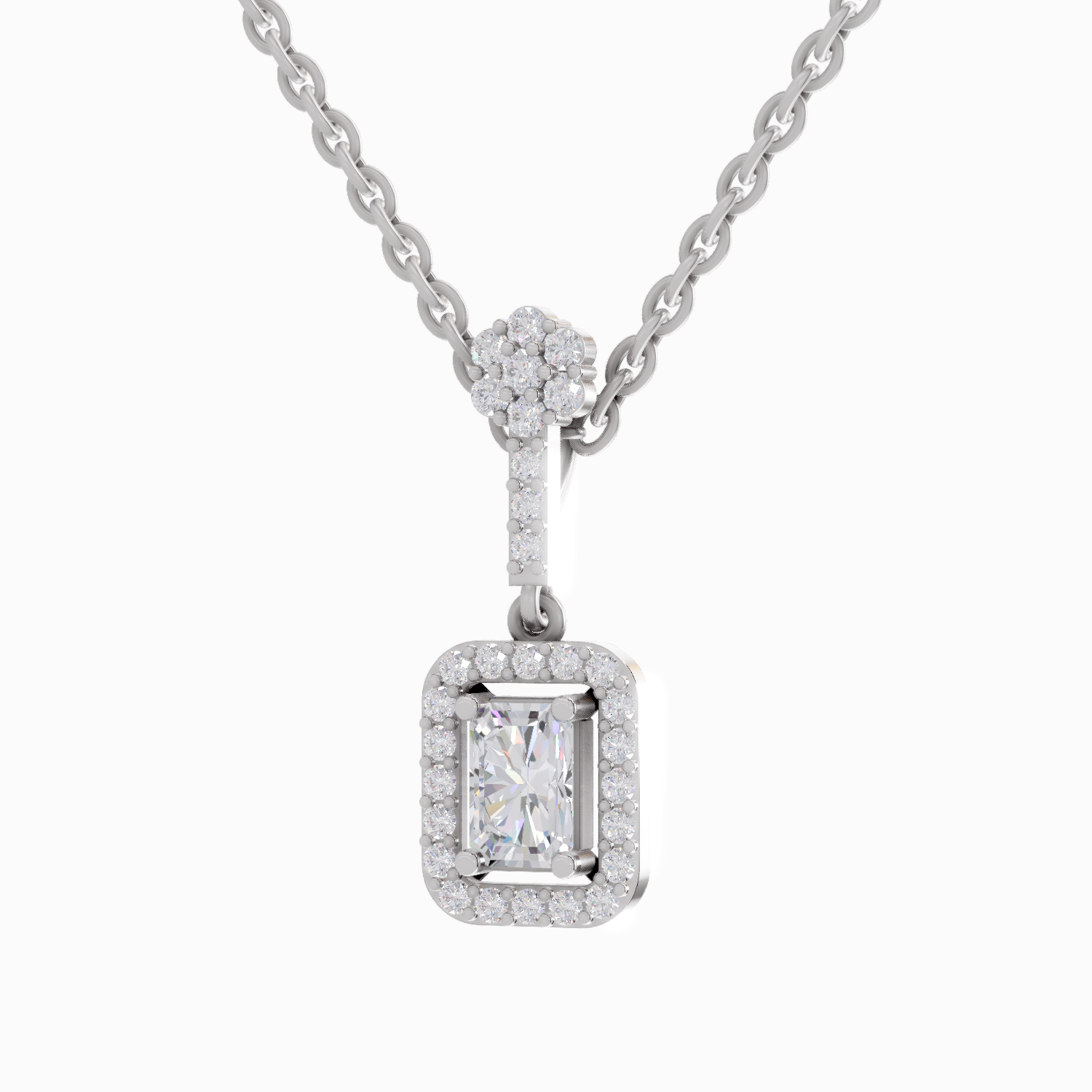 1.03 Carat Emerald Shaped 14K - White Gold