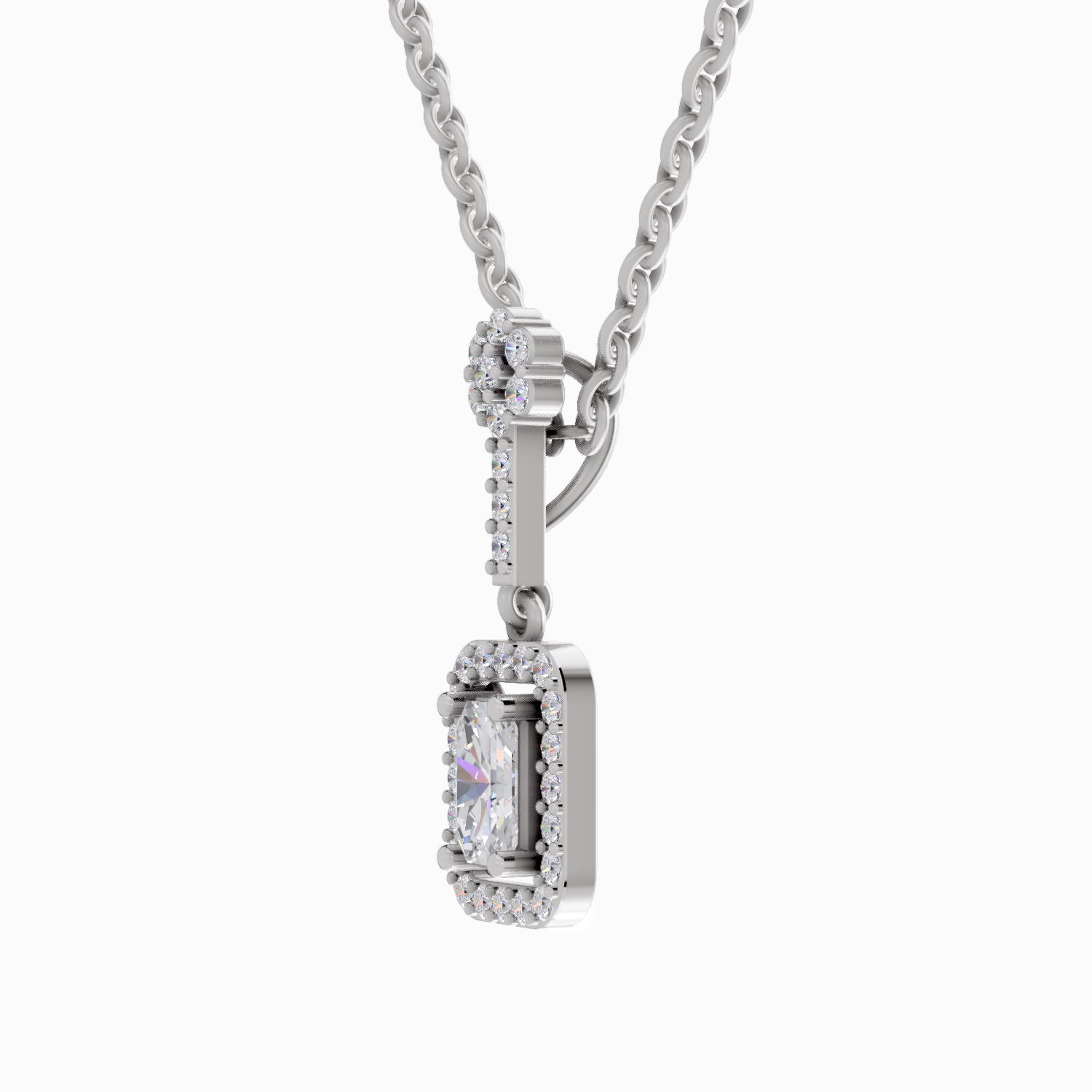 1.03 Carat Emerald Shaped 14K - White Gold