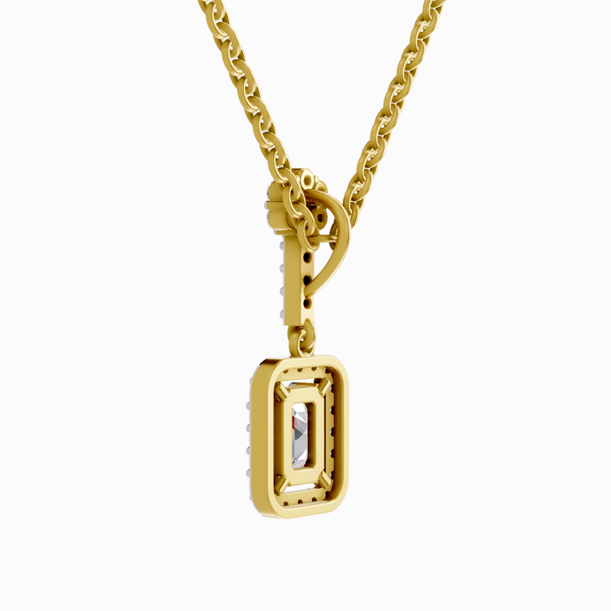 Lustrous Emerald-Cut Diamond Pendant