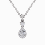 0.9 Carat Pear Shaped 14K - White Gold