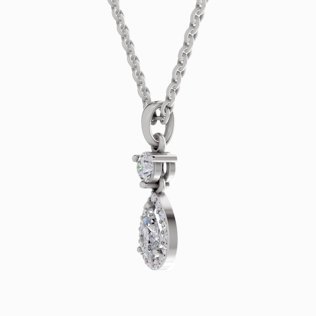 0.9 Carat Pear Shaped 14K - White Gold