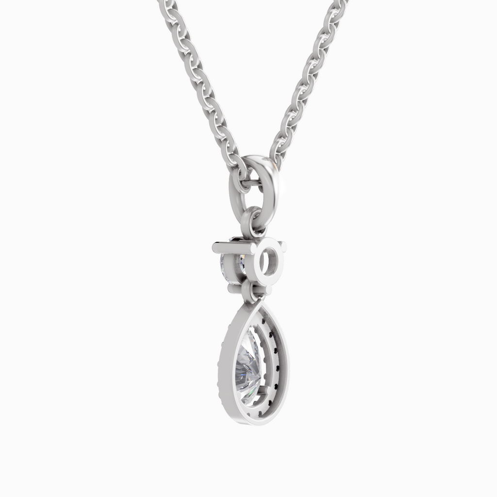 0.9 Carat Pear Shaped 14K - White Gold