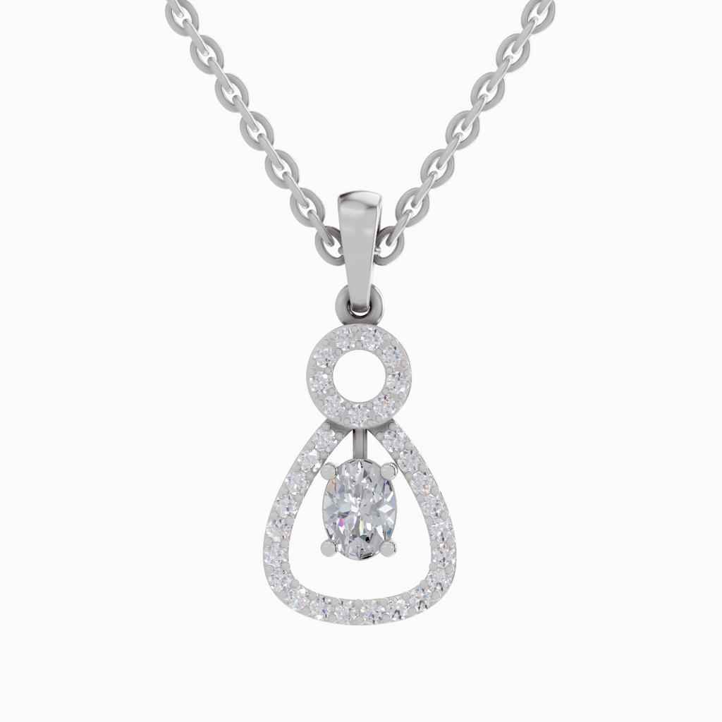 1.09 Carat Oval Shaped 14K - White Gold