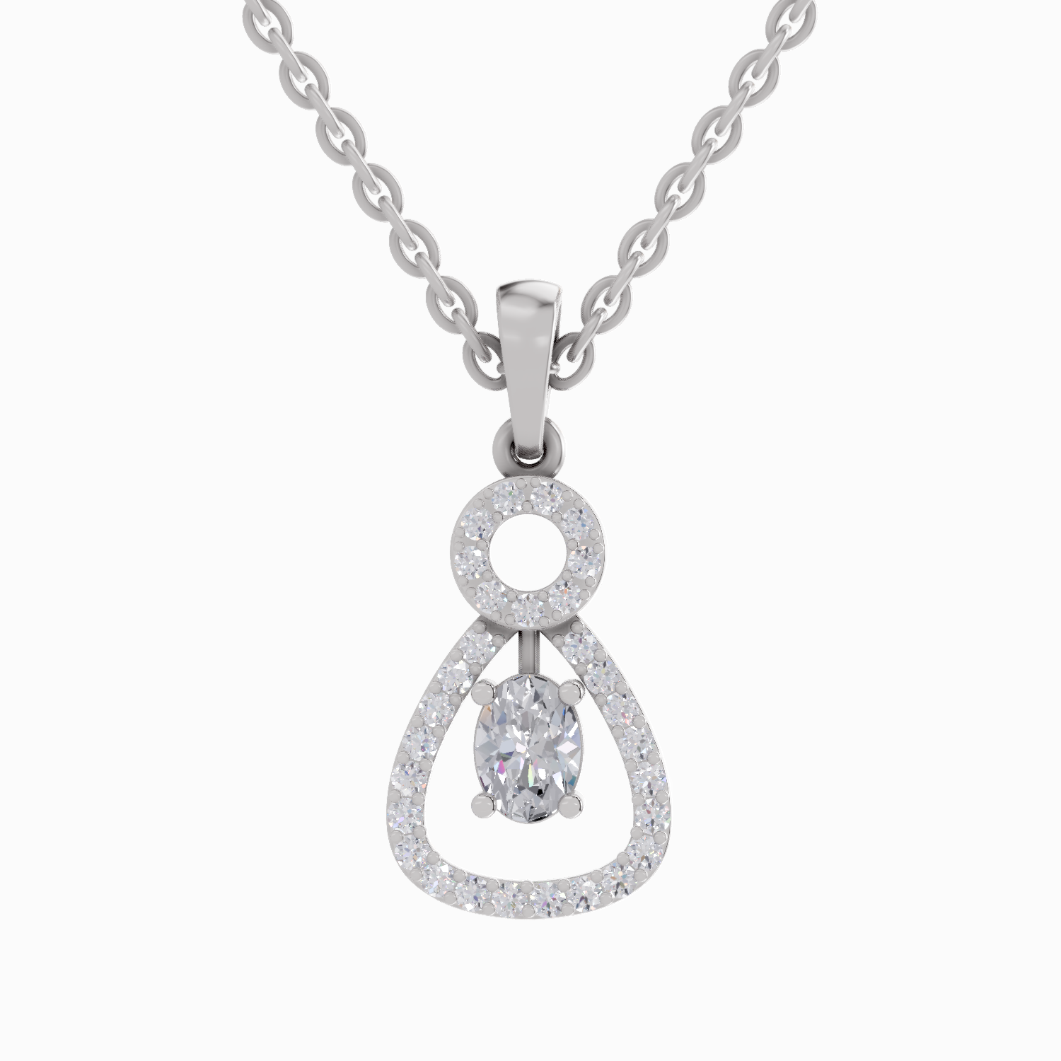 1.09 Carat Oval Shaped 14K - White Gold