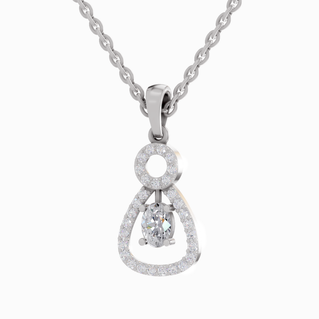 1.09 Carat Oval Shaped 14K - White Gold