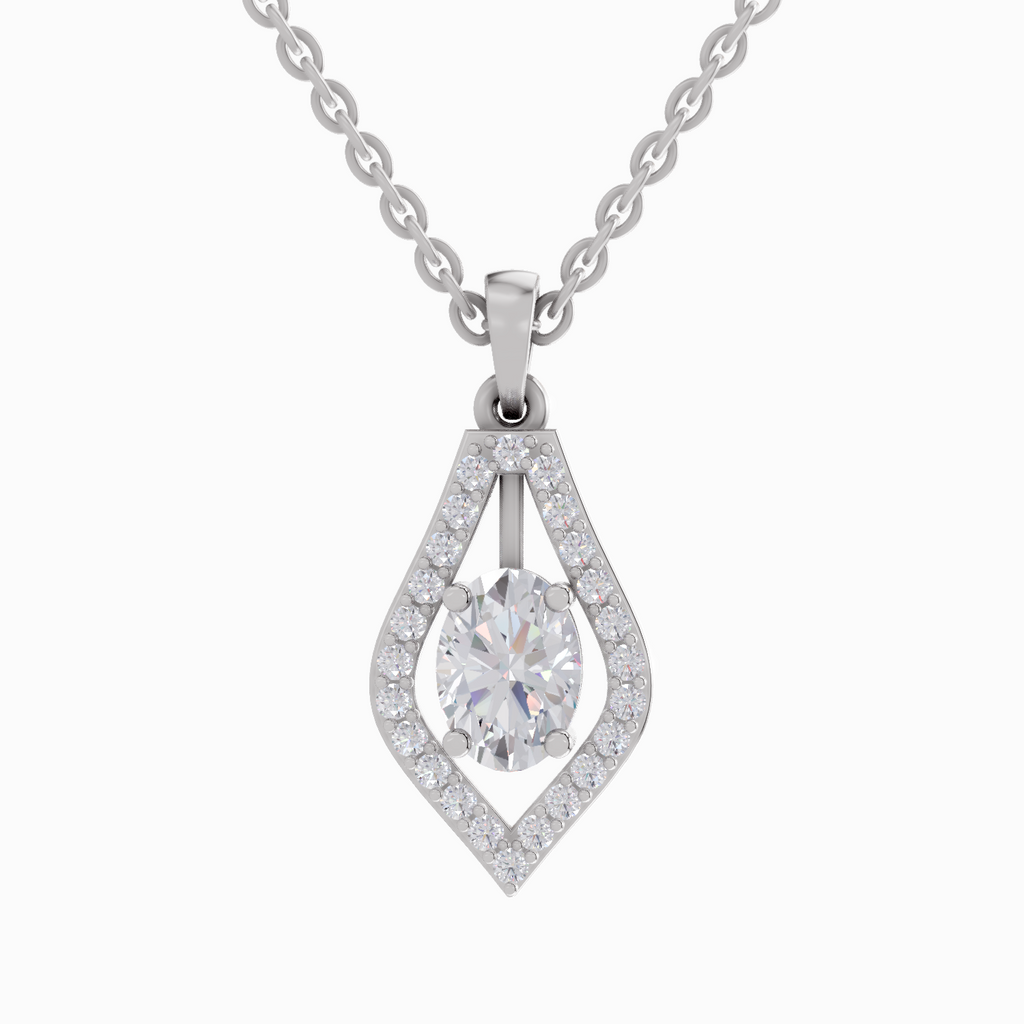 1.34 Carat Oval Shaped 14K - White Gold