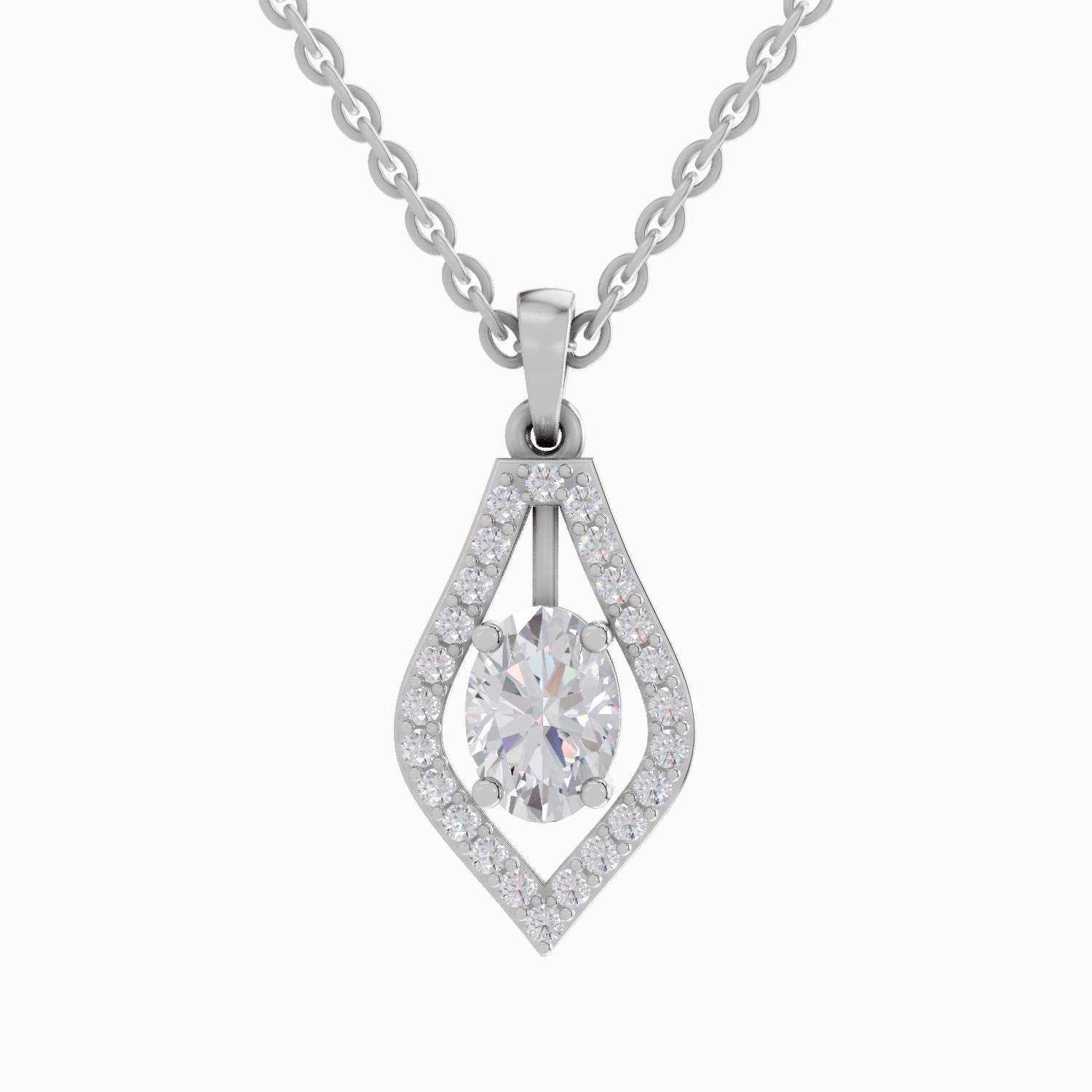 1.34 Carat Oval Shaped 14K - White Gold