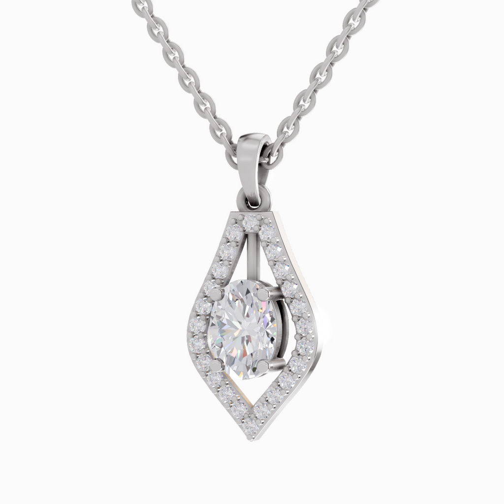 1.34 Carat Oval Shaped 14K - White Gold