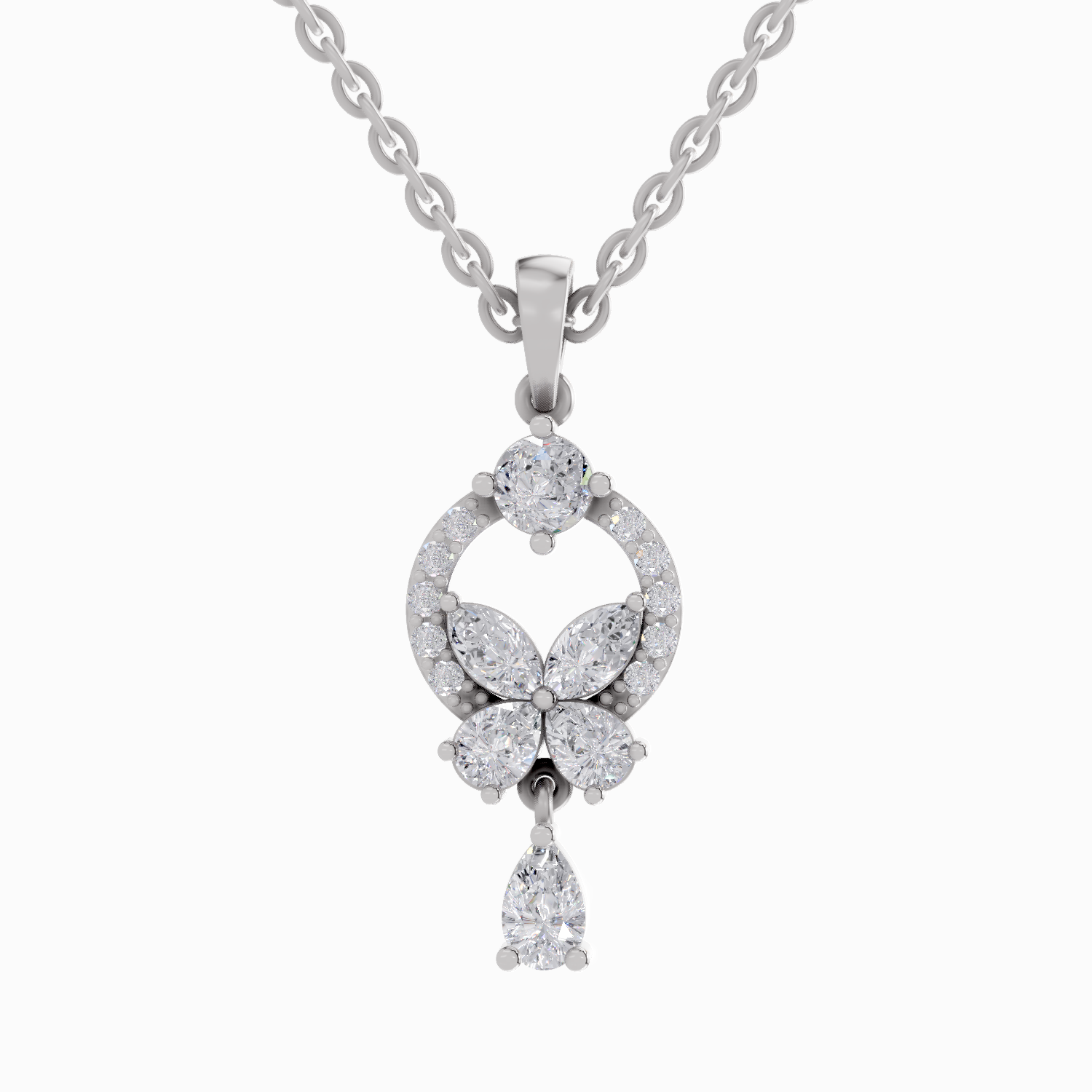 1.05 Carat Marquise Shaped 14K - White Gold