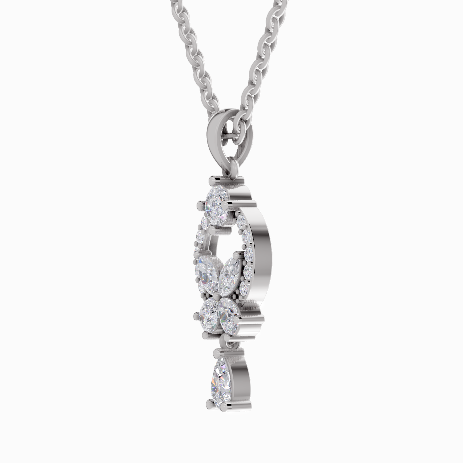 1.05 Carat Marquise Shaped 14K - White Gold