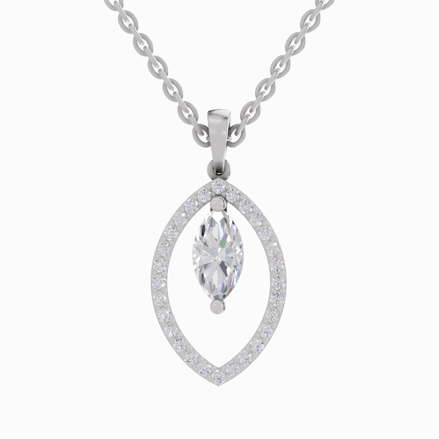 1.09 Carat Marquise Shaped 14K - White Gold