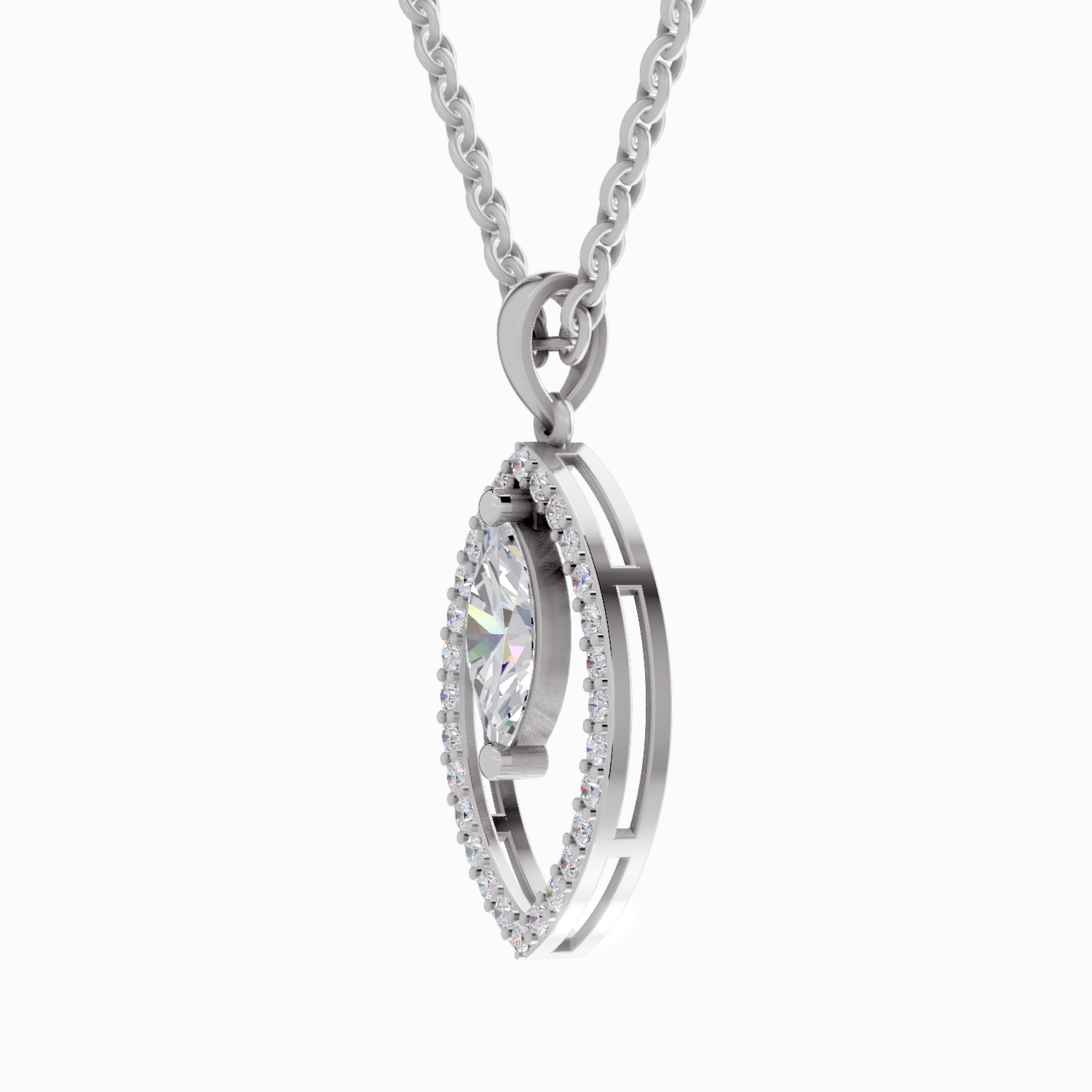 1.09 Carat Marquise Shaped 14K - White Gold