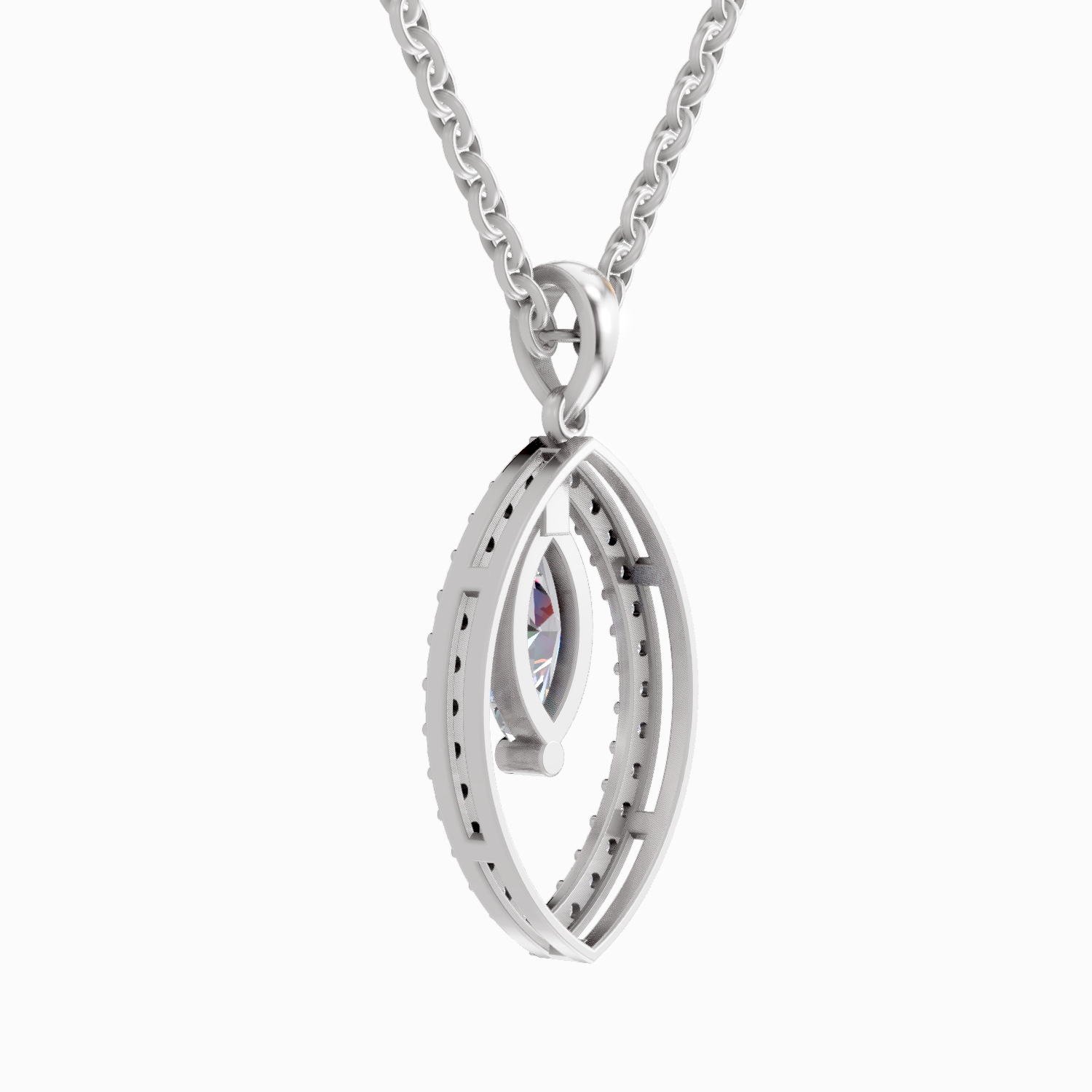 1.09 Carat Marquise Shaped 14K - White Gold