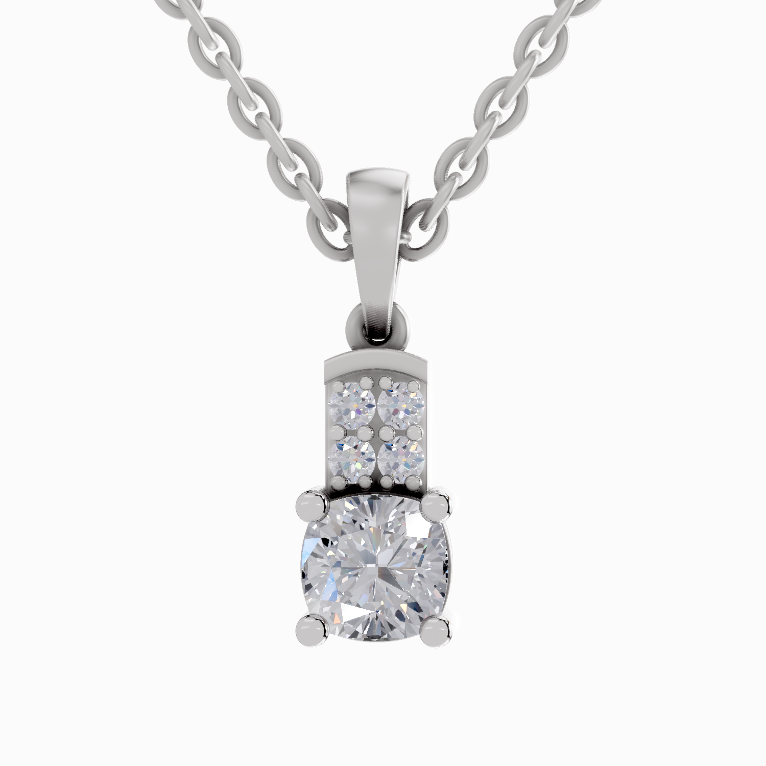 0.75 Carat Cushion Shaped 14K - White Gold