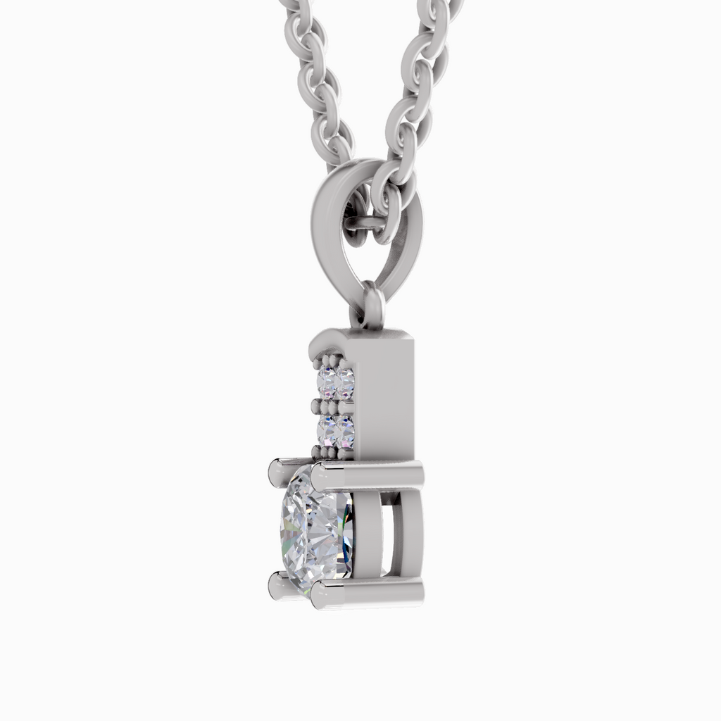 0.75 Carat Cushion Shaped 14K - White Gold