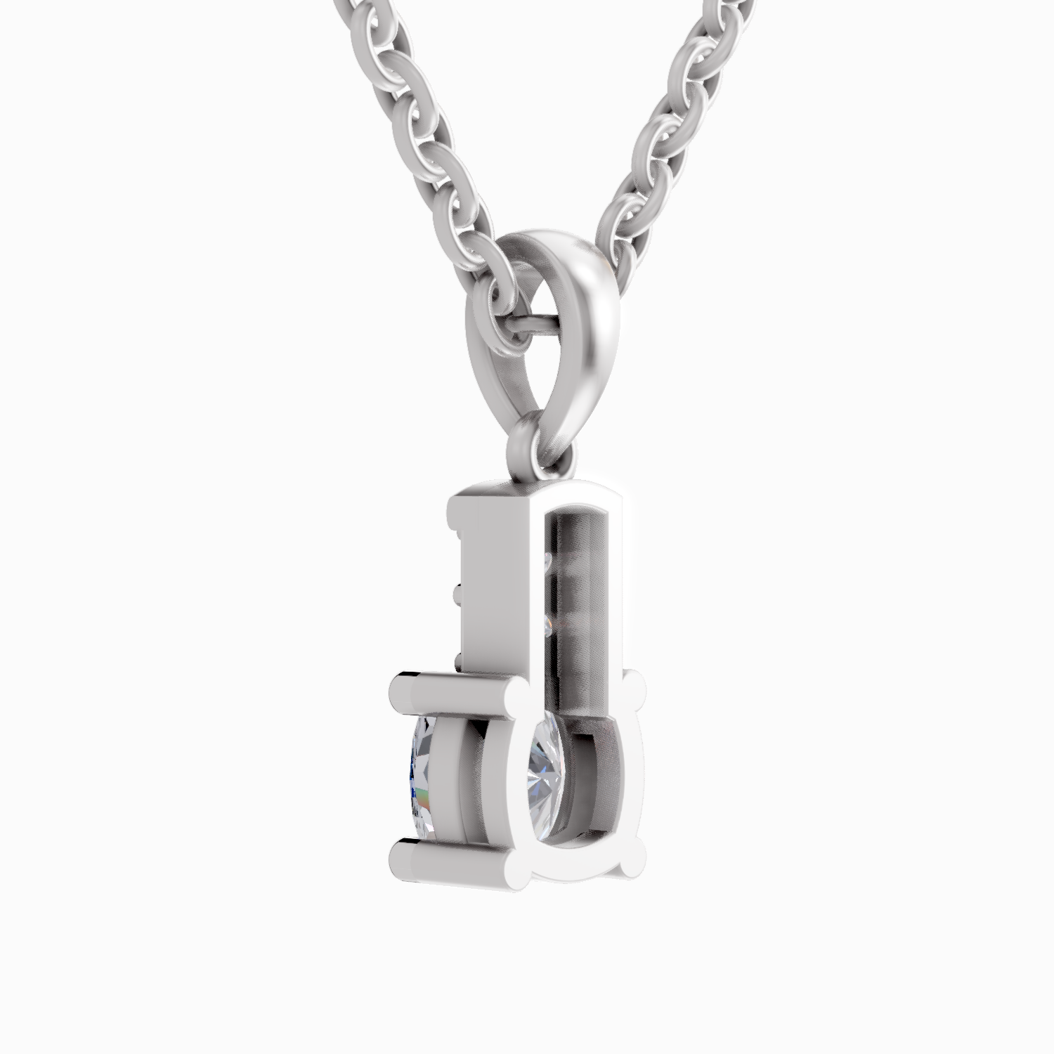 0.75 Carat Cushion Shaped 14K - White Gold