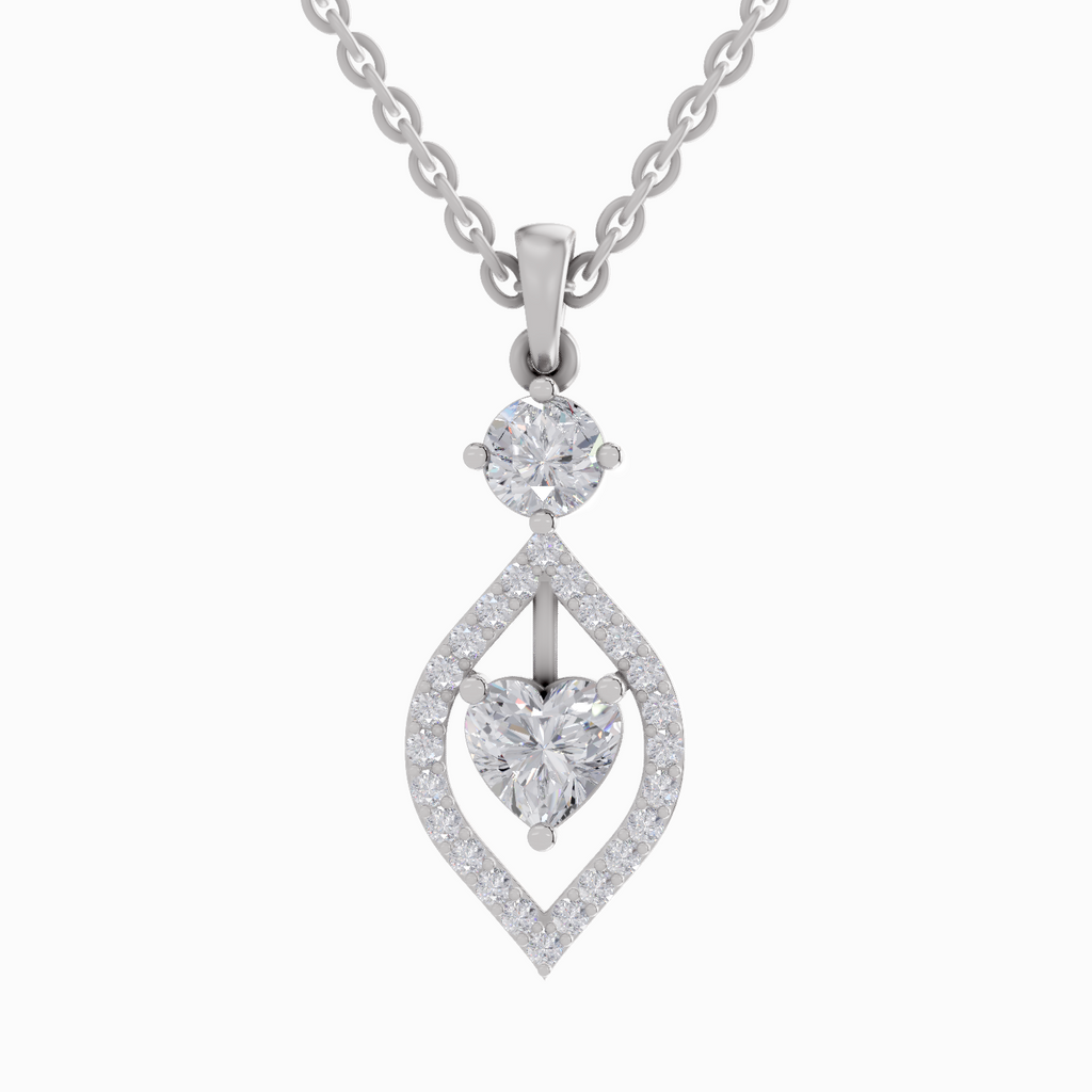 1.37 Carat Heart Shaped 14K - White Gold