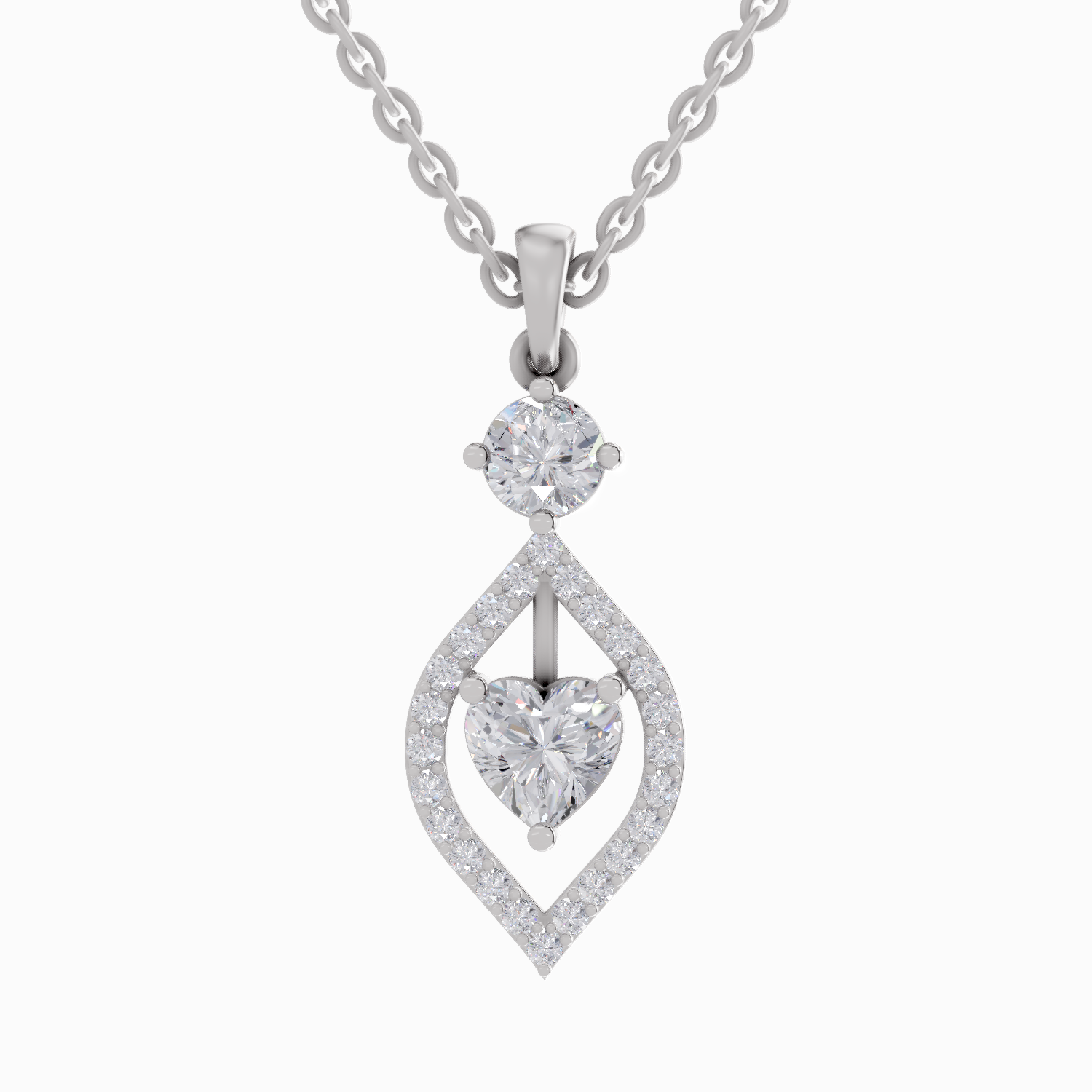 1.37 Carat Heart Shaped 14K - White Gold