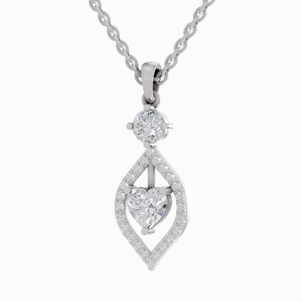 1.37 Carat Heart Shaped 14K - White Gold