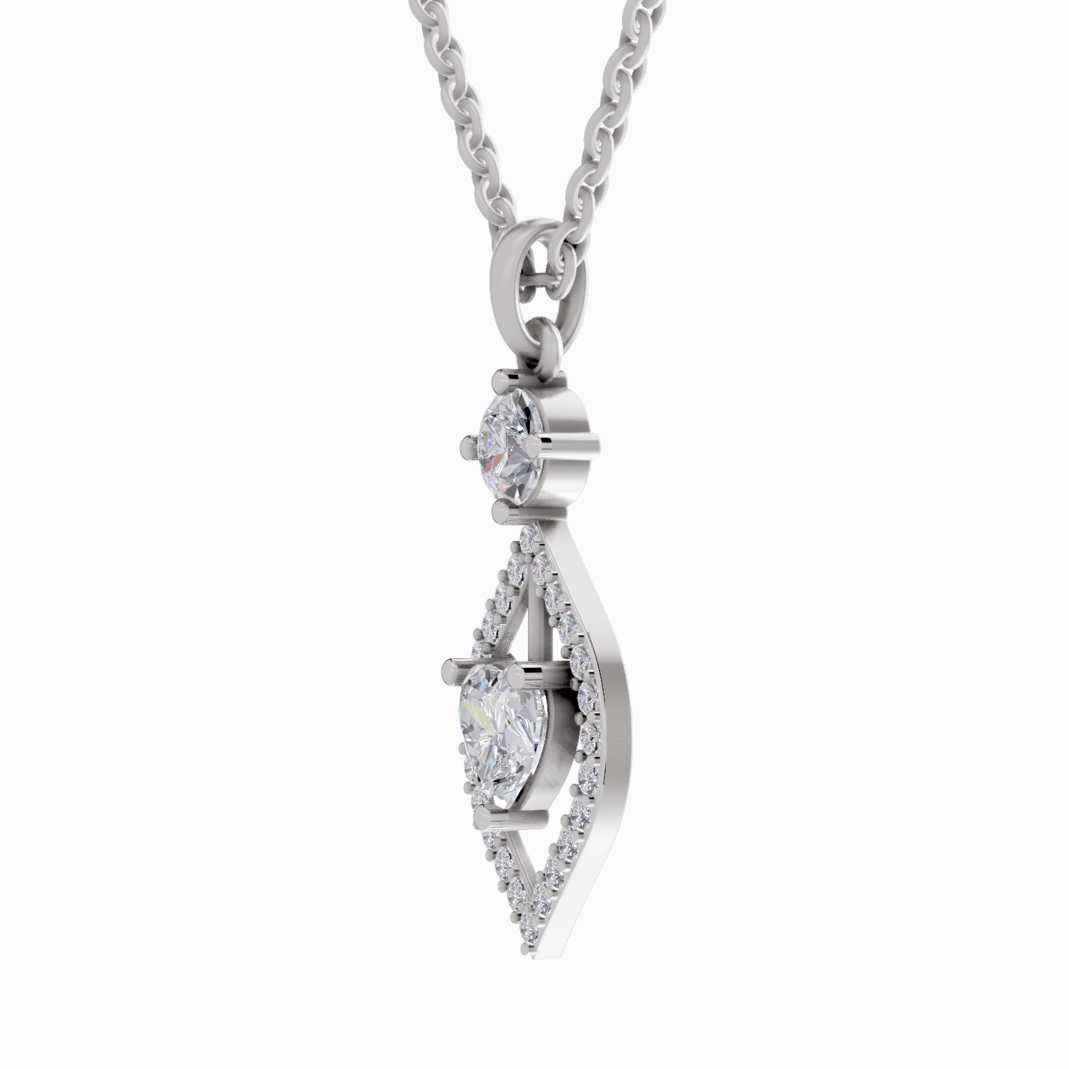1.37 Carat Heart Shaped 14K - White Gold