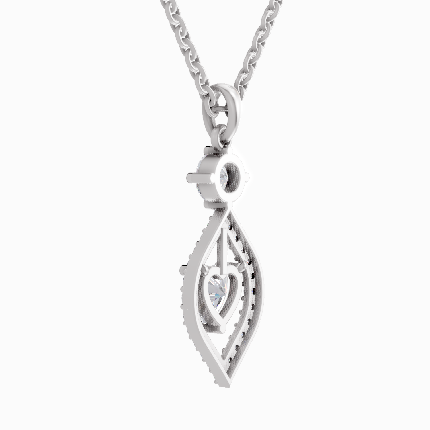 1.37 Carat Heart Shaped 14K - White Gold