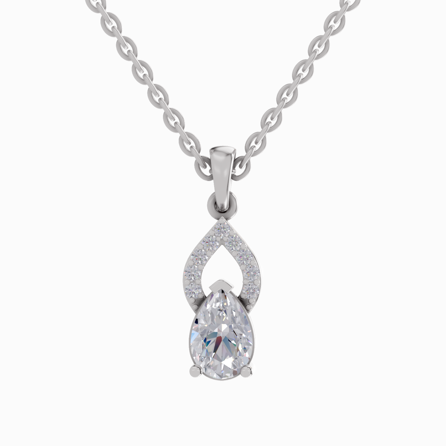 1.11 Carat Pear Shaped 14K - White Gold
