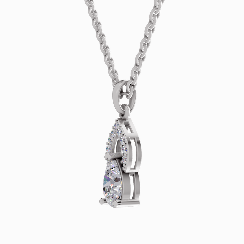 1.11 Carat Pear Shaped 14K - White Gold