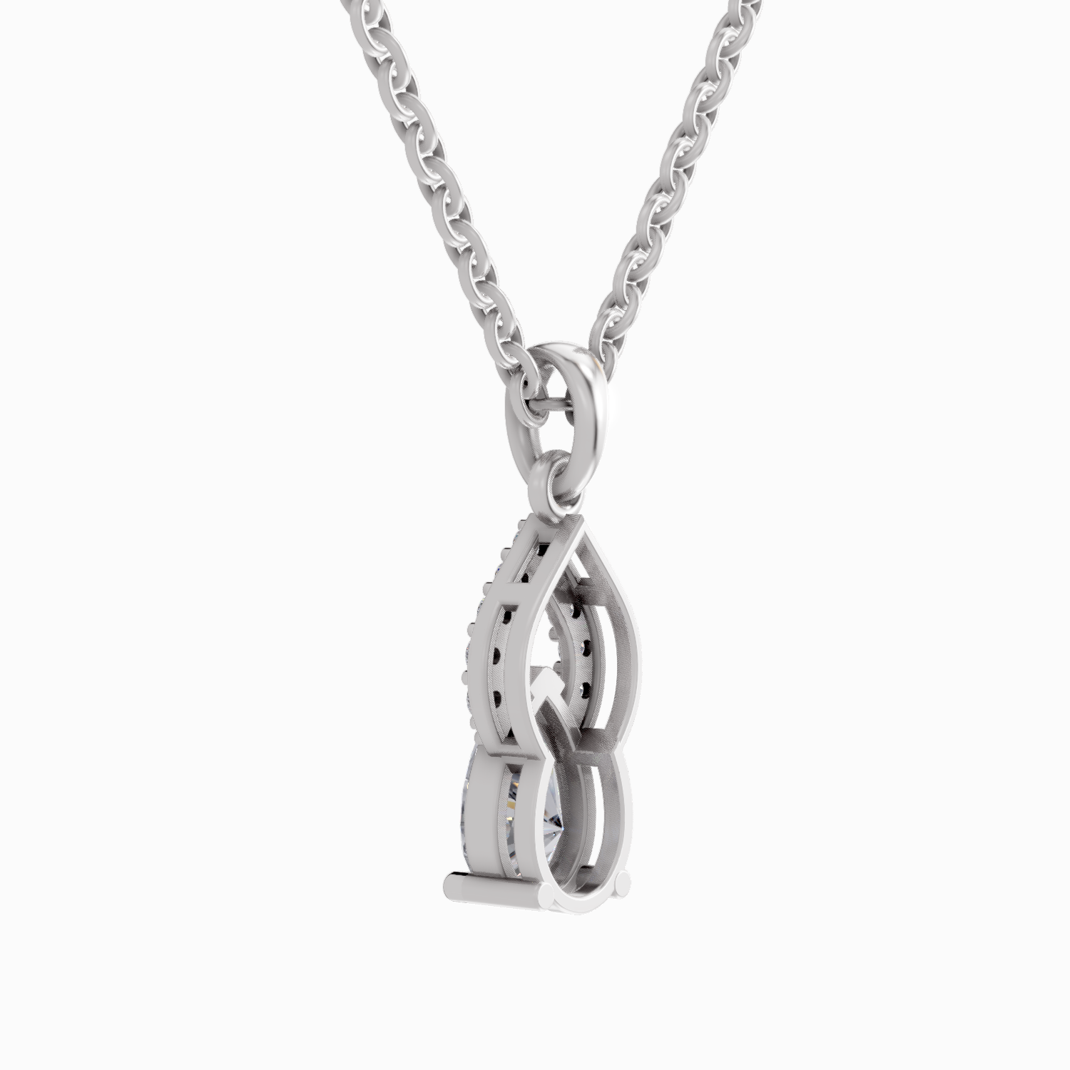 1.11 Carat Pear Shaped 14K - White Gold