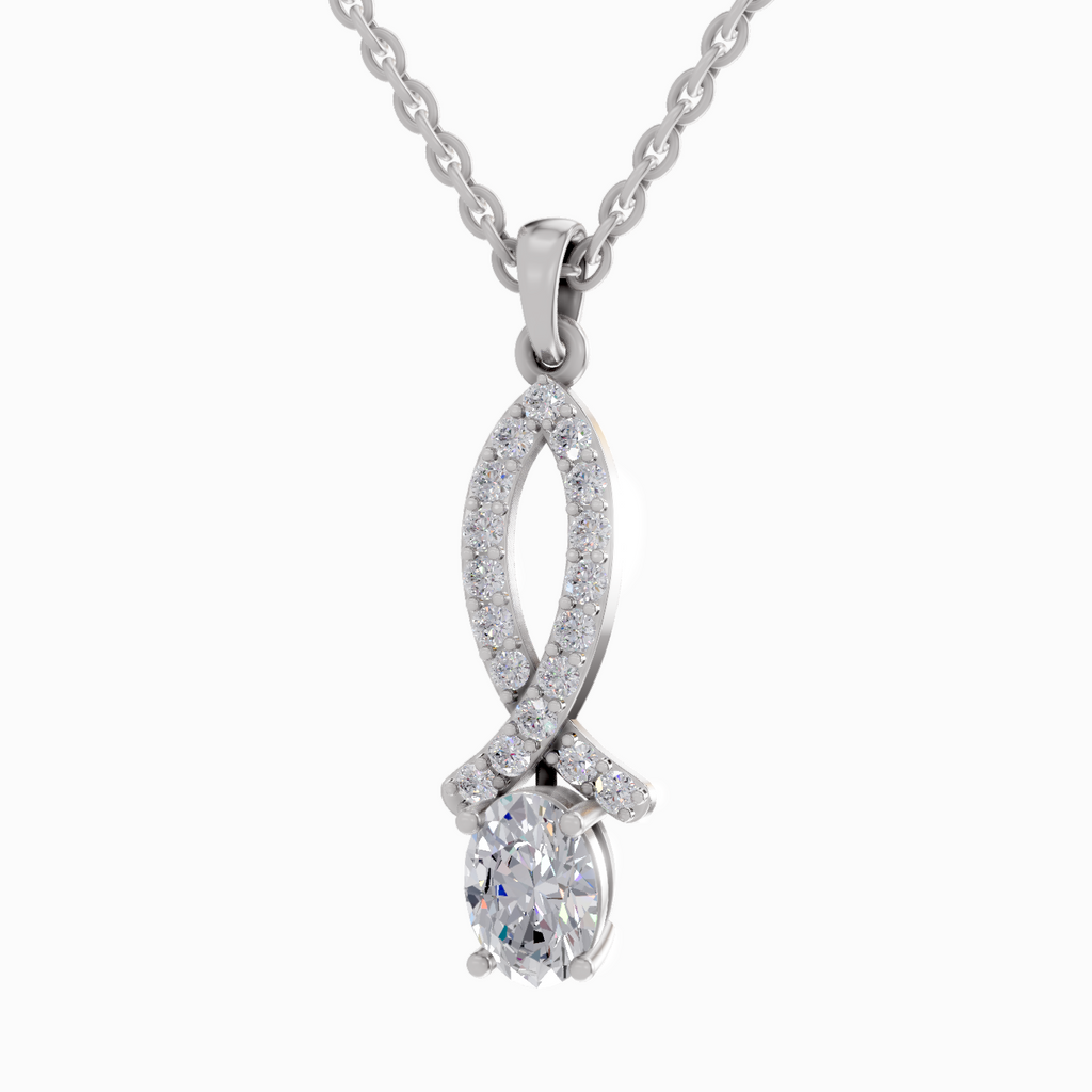 1.45 Carat Oval Shaped 14K - White Gold