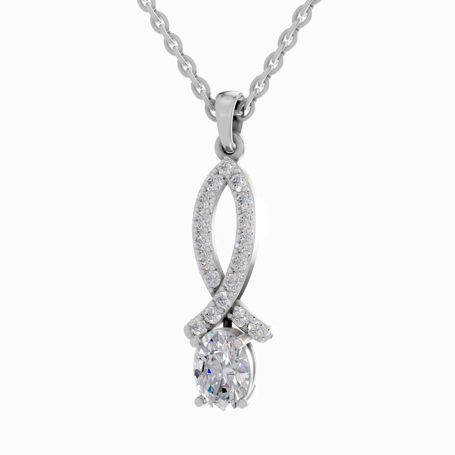 1.45 Carat Oval Shaped 14K - White Gold