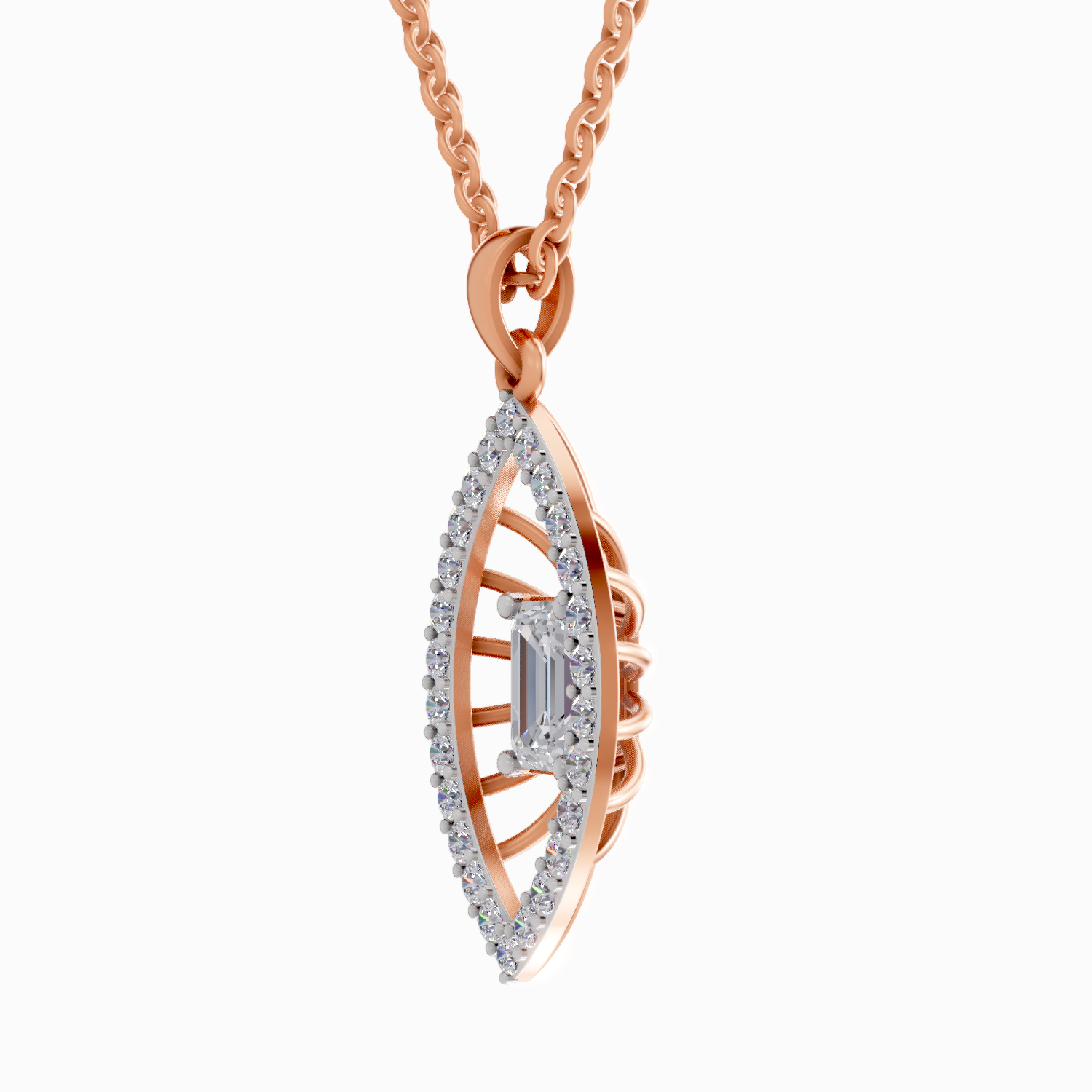 1.64 Carat Emerald Shaped 14K - Rose Gold