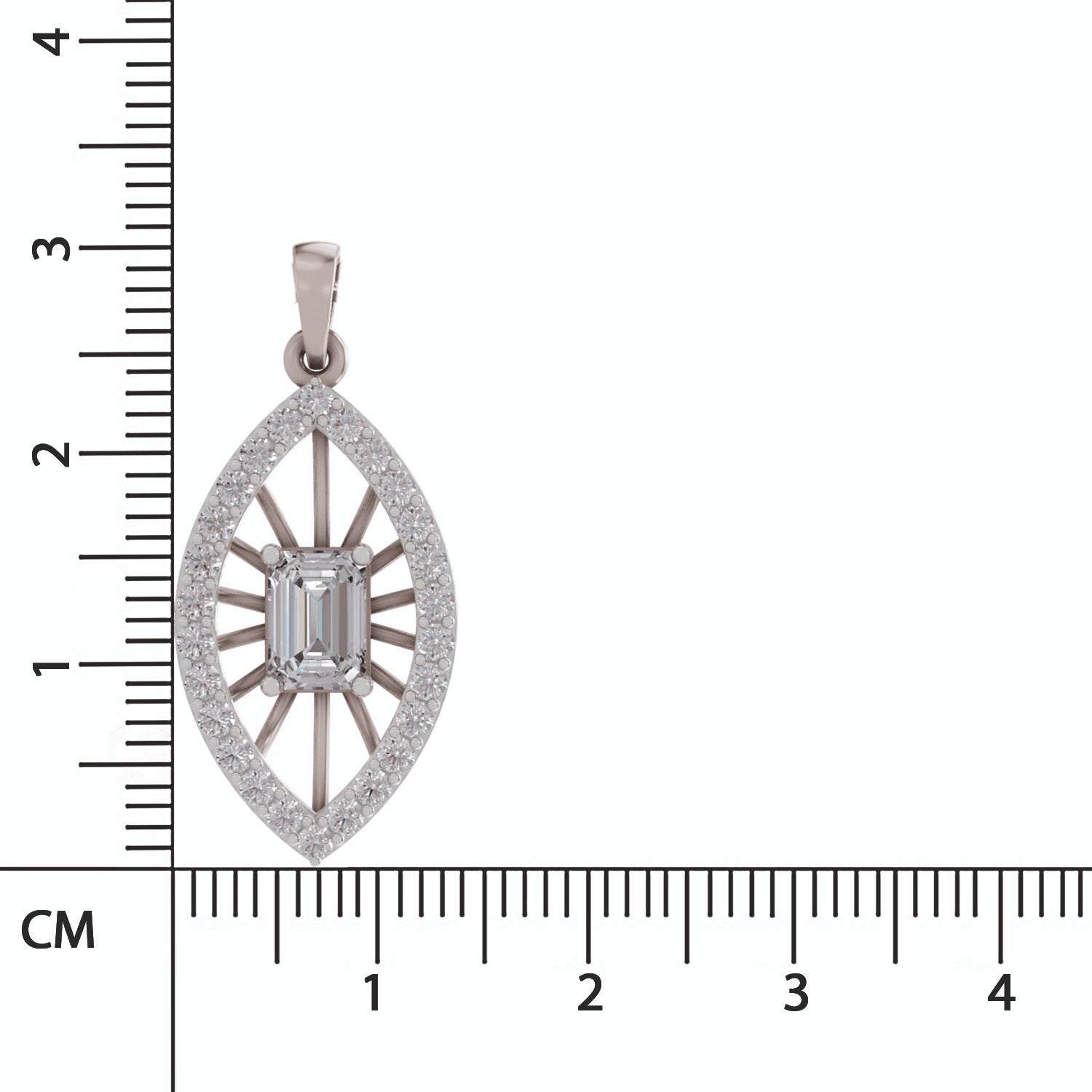 Graceful Emerald-Cut Diamond Pendant