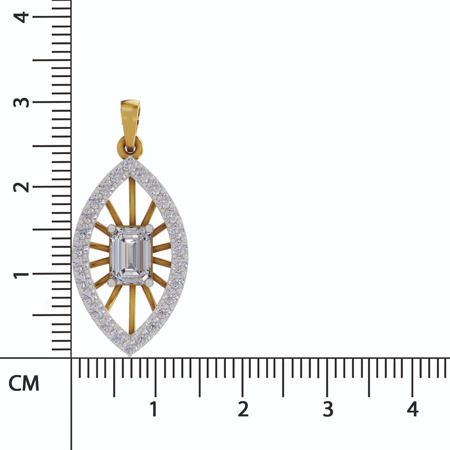 Graceful Emerald-Cut Diamond Pendant