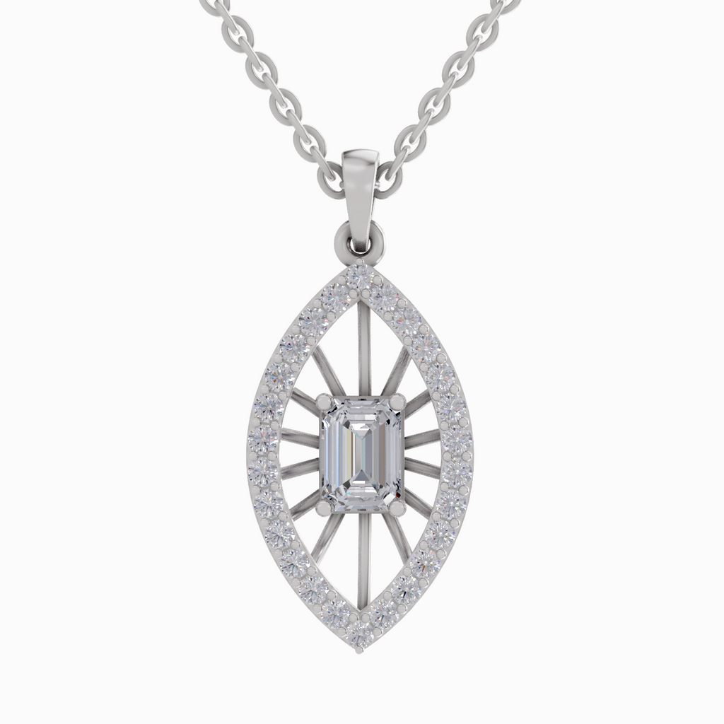 1.64 Carat Emerald Shaped 14K - White Gold