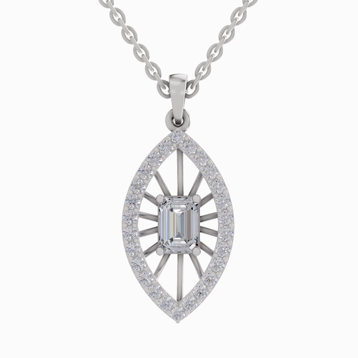1.64 Carat Emerald Shaped 14K - White Gold