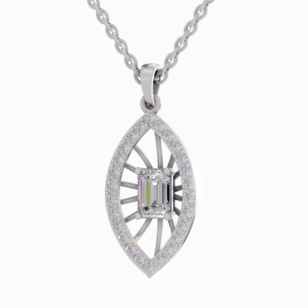 1.64 Carat Emerald Shaped 14K - White Gold