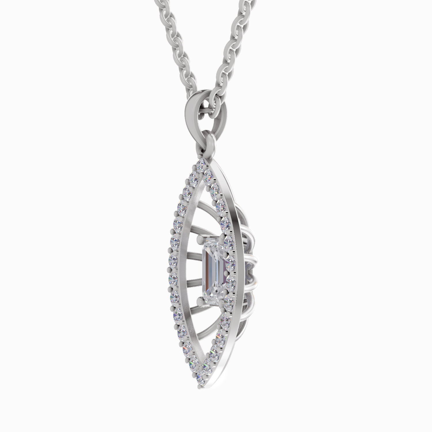 1.64 Carat Emerald Shaped 14K - White Gold