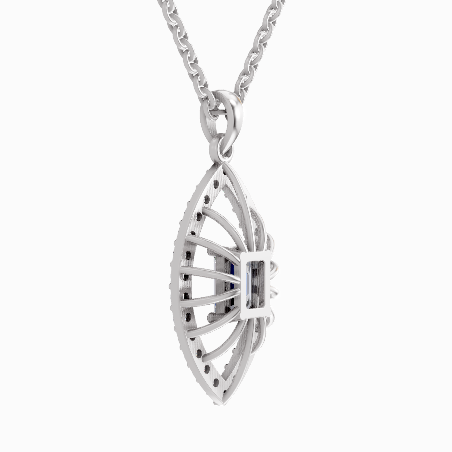 1.64 Carat Emerald Shaped 14K - White Gold