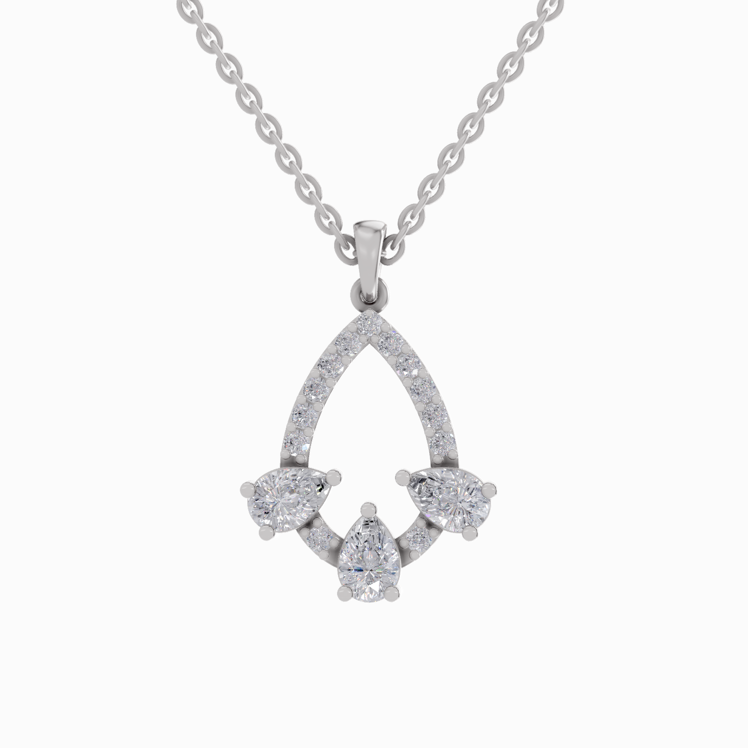 1.47 Carat Pear Shaped 14K - White Gold