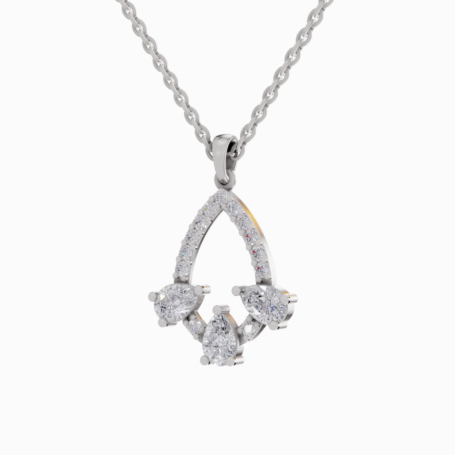 1.47 Carat Pear Shaped 14K - White Gold