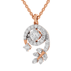 1.72 Carat Diamond Spiral and Leaf Pendant Necklace 14K - Rose Gold