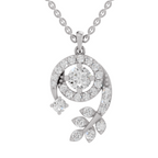 1.72 Carat Diamond Spiral and Leaf Pendant Necklace 14K - White Gold