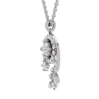 1.72 Carat Diamond Spiral and Leaf Pendant Necklace 14K - White Gold